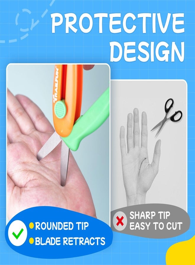 trailfun Retractable Safety Scissors for Kids, 3Pcs Scissors for Toddler Ages 3 4 5 6 7, Cute Small Art Crafts Cutting Tools - Image 3
